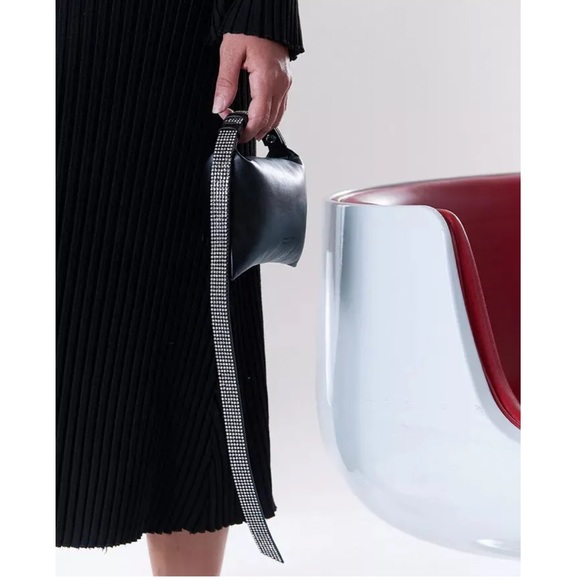 SIMON MILLER Mini Puffin Leather Shoulder Bag crystal strap - Picture 7 of 8